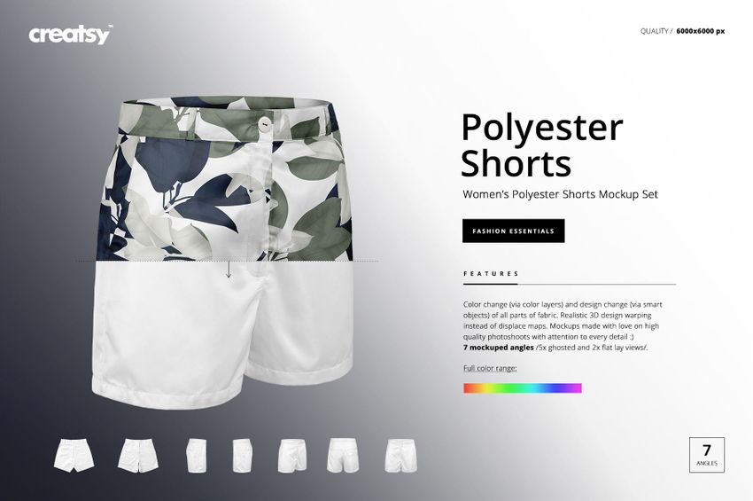 Women’s Polyester Shorts Mockup Set - mockup screenshot 1