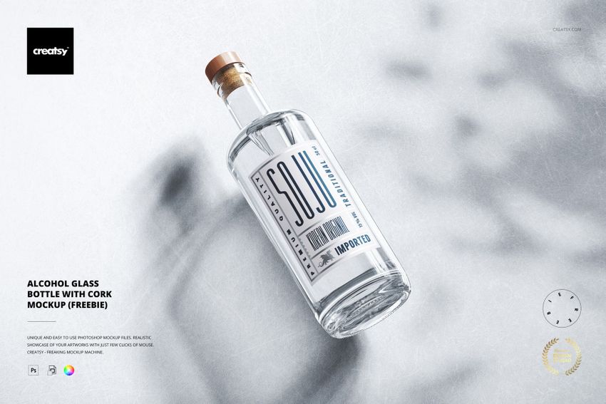 Classic Corked Glass Bottle Mockup - mockup screenshot 1
