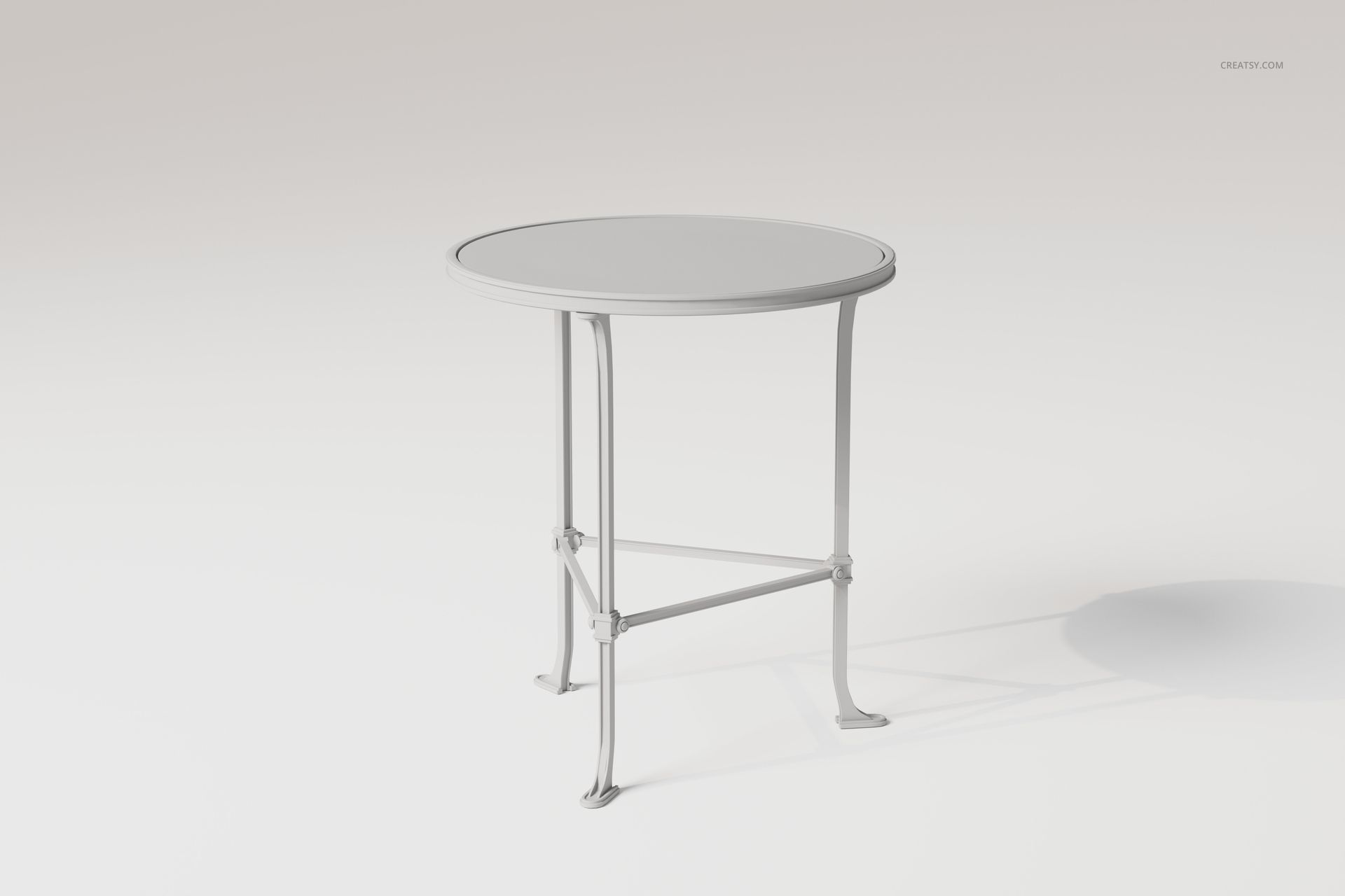 Metal & Mirror Accent Table 3D Model - mockup screenshot 3
