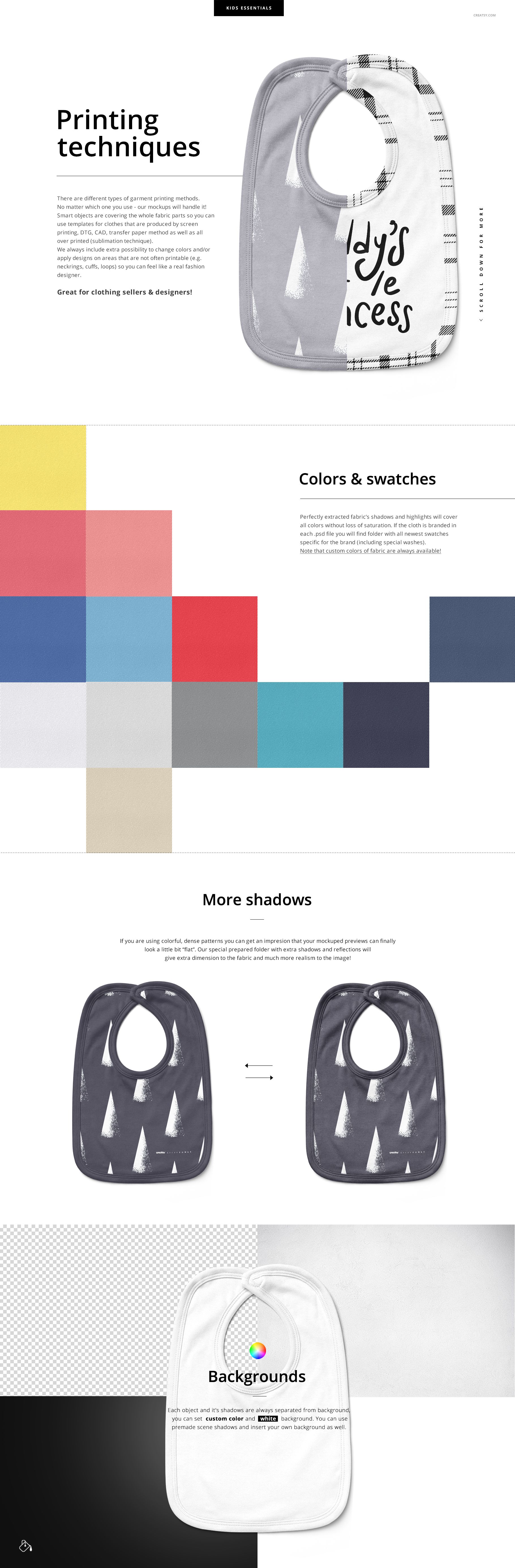 Velcro Fastening Bibs Mockup Set (2/KEv.1) - mockup screenshot 3