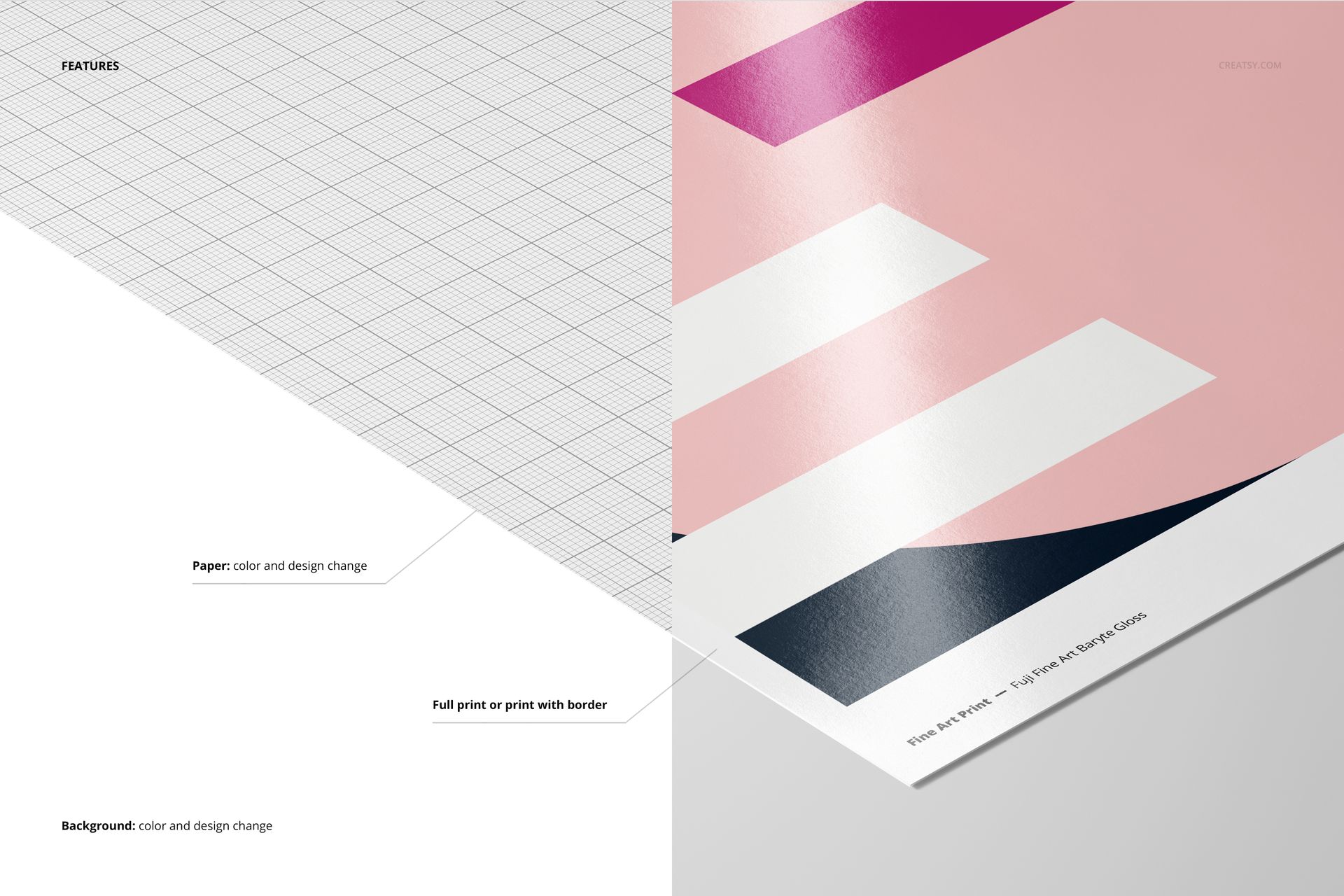 Fuji Fine Art Baryte Gloss Giclée Fine Art Print Mockup Set - mockup screenshot 3