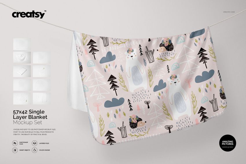 Single Layer Blanket Mockup Set - mockup screenshot 1