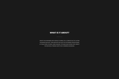Centered white text on a dark gray background describing the Noissue Tote Bag mockup bundle and its features.