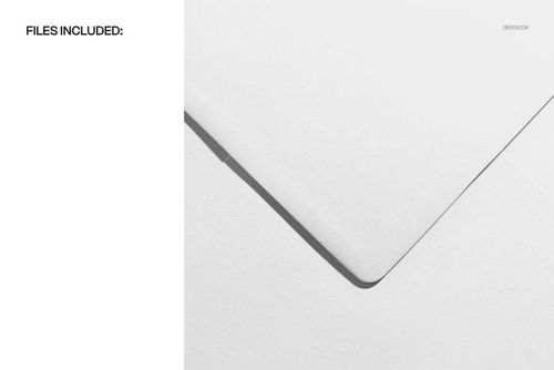 Envelope closeup mockup showing a white stationery envelope with a sharp corner, viewed from above.
