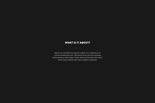 Centered white text on a solid black background, describing the Noissue Food Safe Paper mockup bundle in a minimal style.