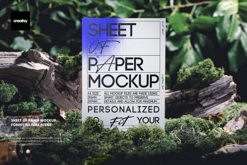 Sheet of Paper Mockup - Forest Nature Scene - mockup screenshot 1