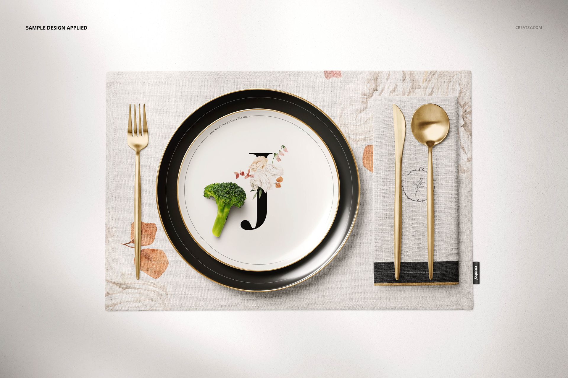 Placemat Napkin Plate Mockup - mockup screenshot 4