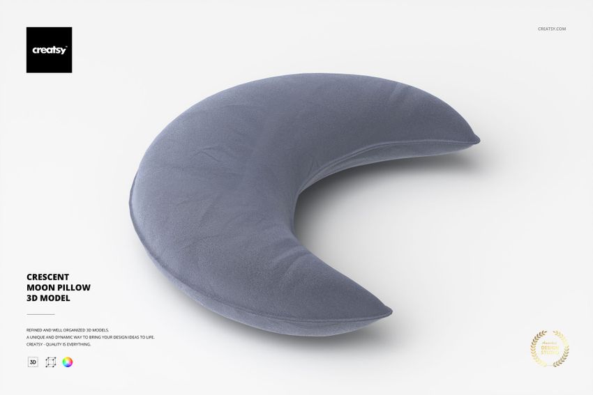 Crescent Moon Pillow 3D Model - mockup screenshot 1