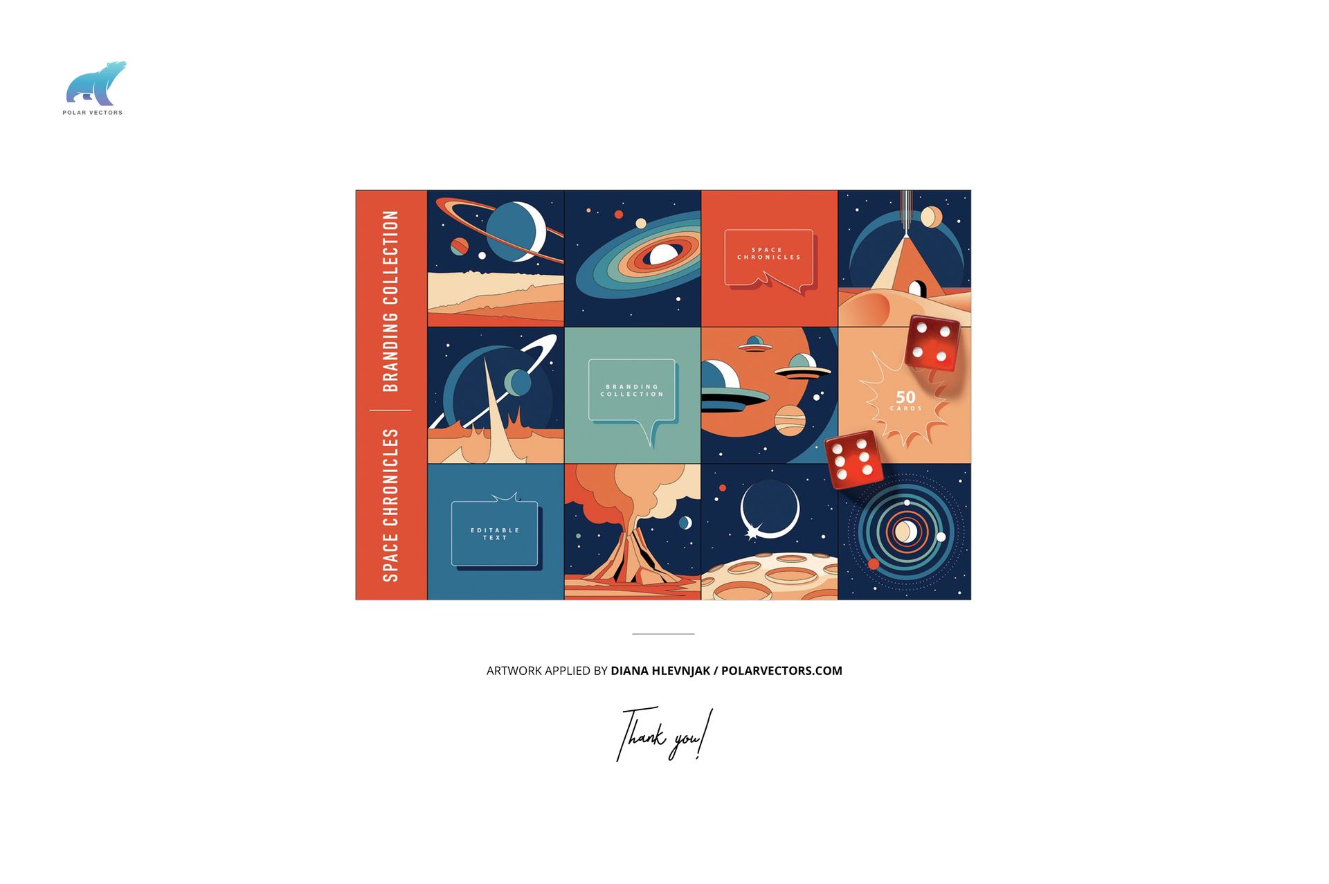 Colorful toddlers bedding mockup featuring space-themed illustrations, planets, rockets, and moons in a grid layout.