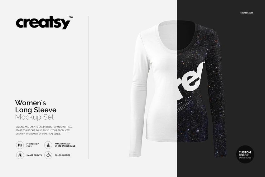 Womens Long Sleeve Mockup Set - mockup screenshot 1