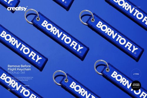 Remove Before Flight Keychain Mockup Set - mockup preview 1
