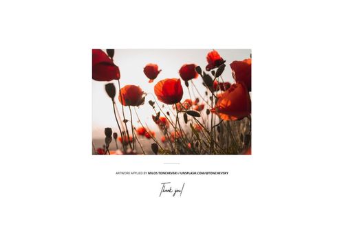 Front-facing mockup of a Dibond aluminum print with red poppies and green stems, set against a bright background.