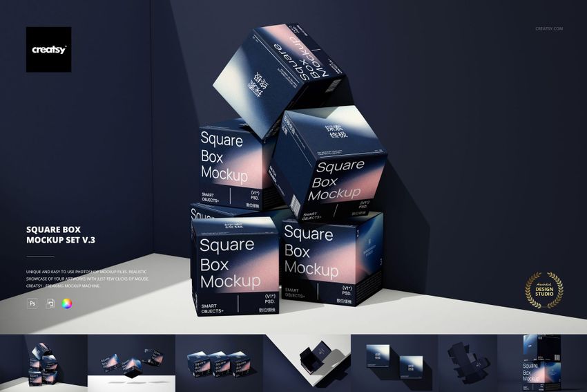 Square Box Mockup Set v.3 - mockup screenshot 1