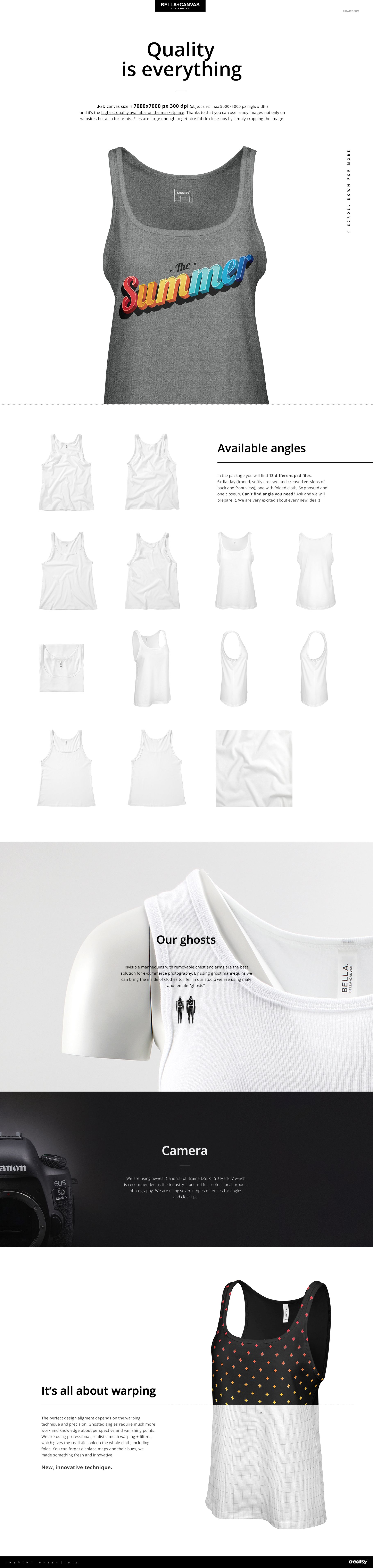 Women's jersey tank top mockup featuring a relaxed fit, shown in various angles and fabric textures on a white background.