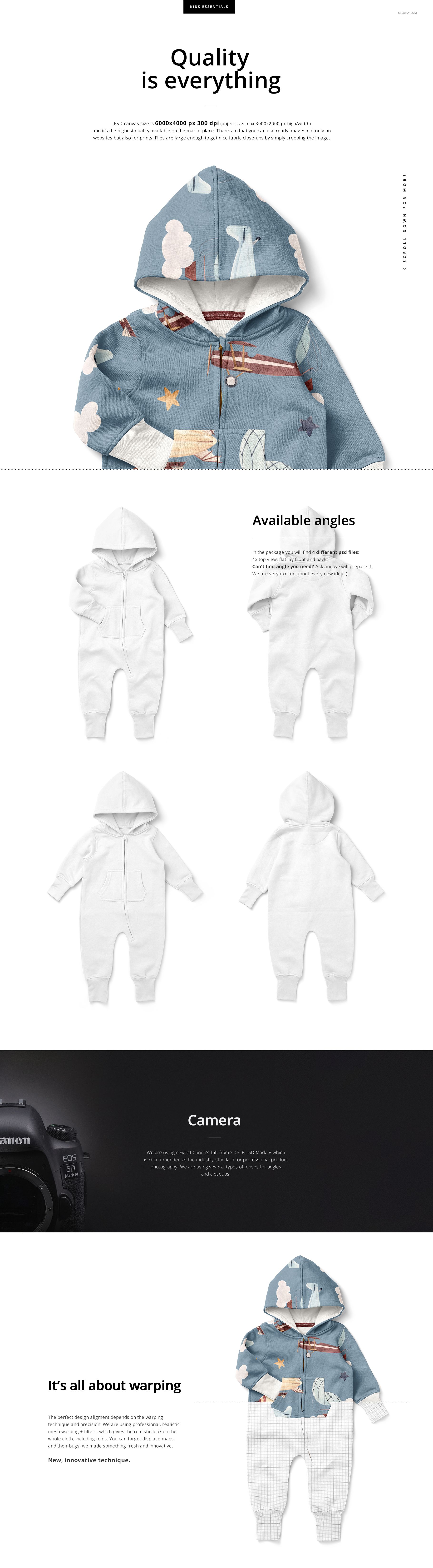 Front view of a baby toddler fleece onesie mockup with a hood, featuring a blue design and playful animal patterns.