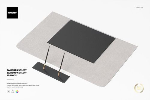 Office Desk Pad Set 3D Model - mockup preview 1