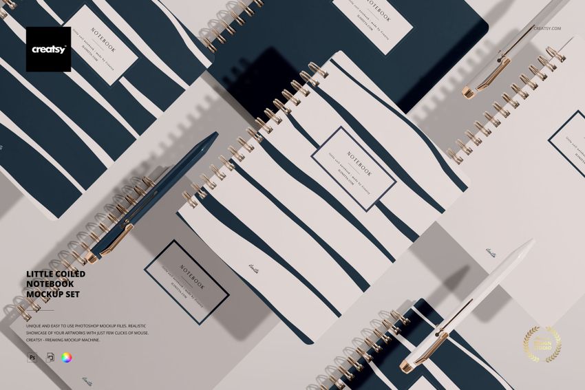 Little Coiled Notebook Mockup Set - mockup screenshot 1