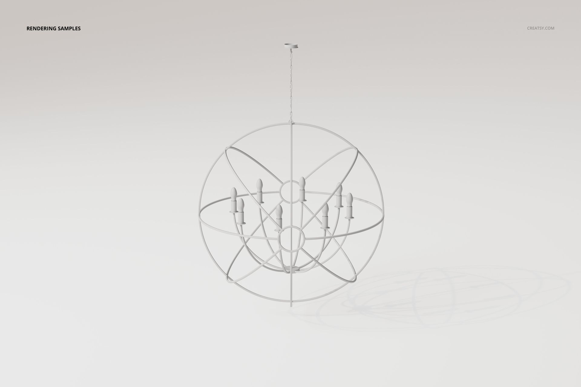 Modern Sputnik style chandelier with a geometric metal frame and multiple light bulbs, front view on white background.
