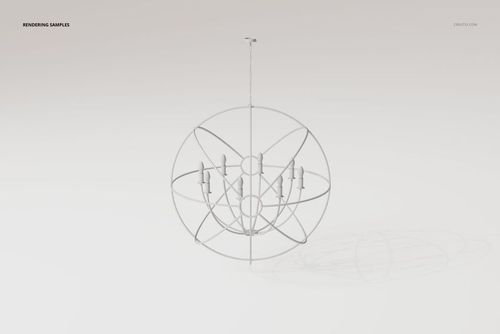 Modern Sputnik style chandelier with a geometric metal frame and multiple light bulbs, front view on white background.