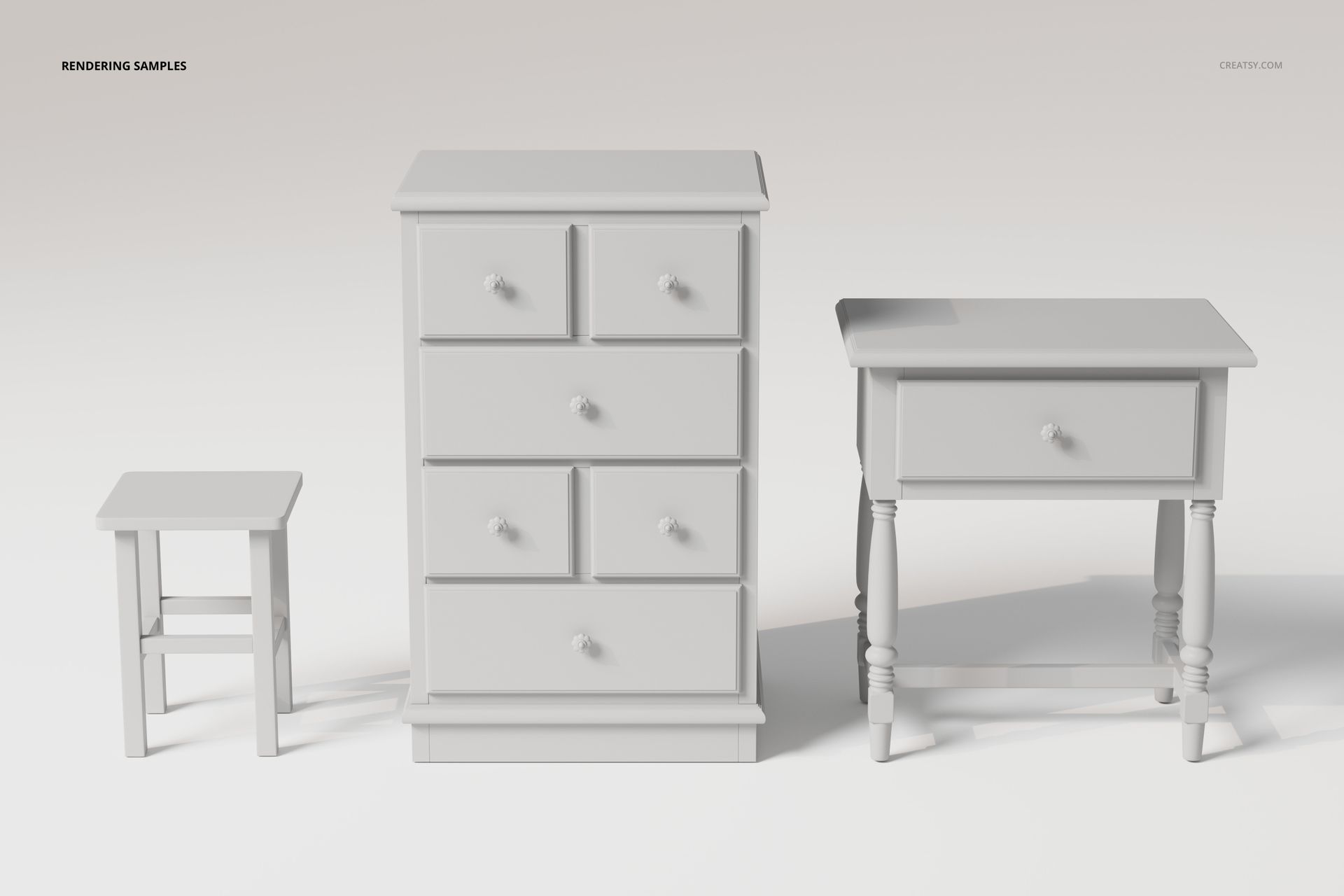 Decoupage Furniture Set 3D Model - mockup screenshot 2