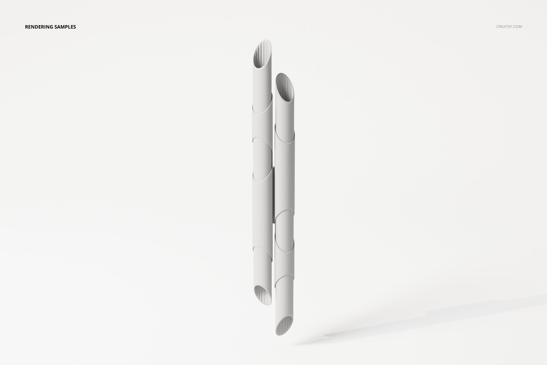 Minimalist wind chimes shaped lamp in matte white, shown in a front view against a plain white background.