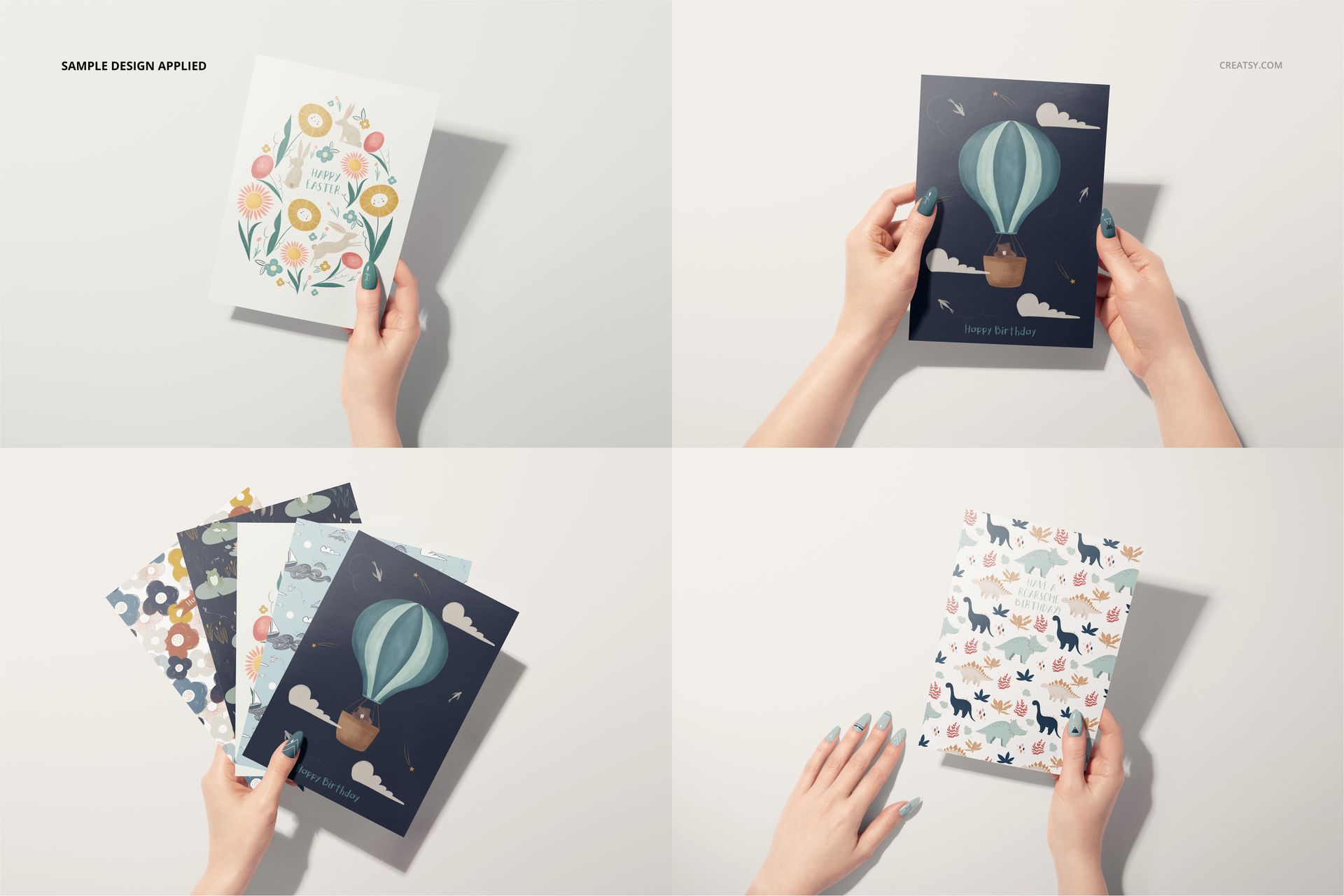 Greeting Cards Mockup Set (women hands) - mockup screenshot 8