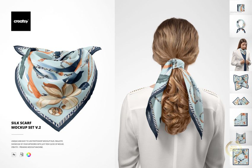 Silk Scarf Mockup Set v.2 - mockup screenshot 1