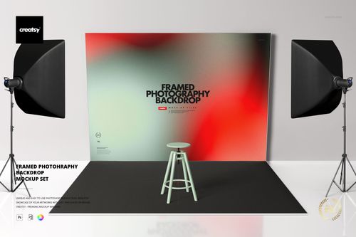Framed Photography Backdrop Mockup Set - mockup preview 1