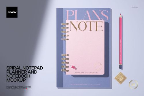 Spiral Planner and Notebook Mockup - mockup preview 1