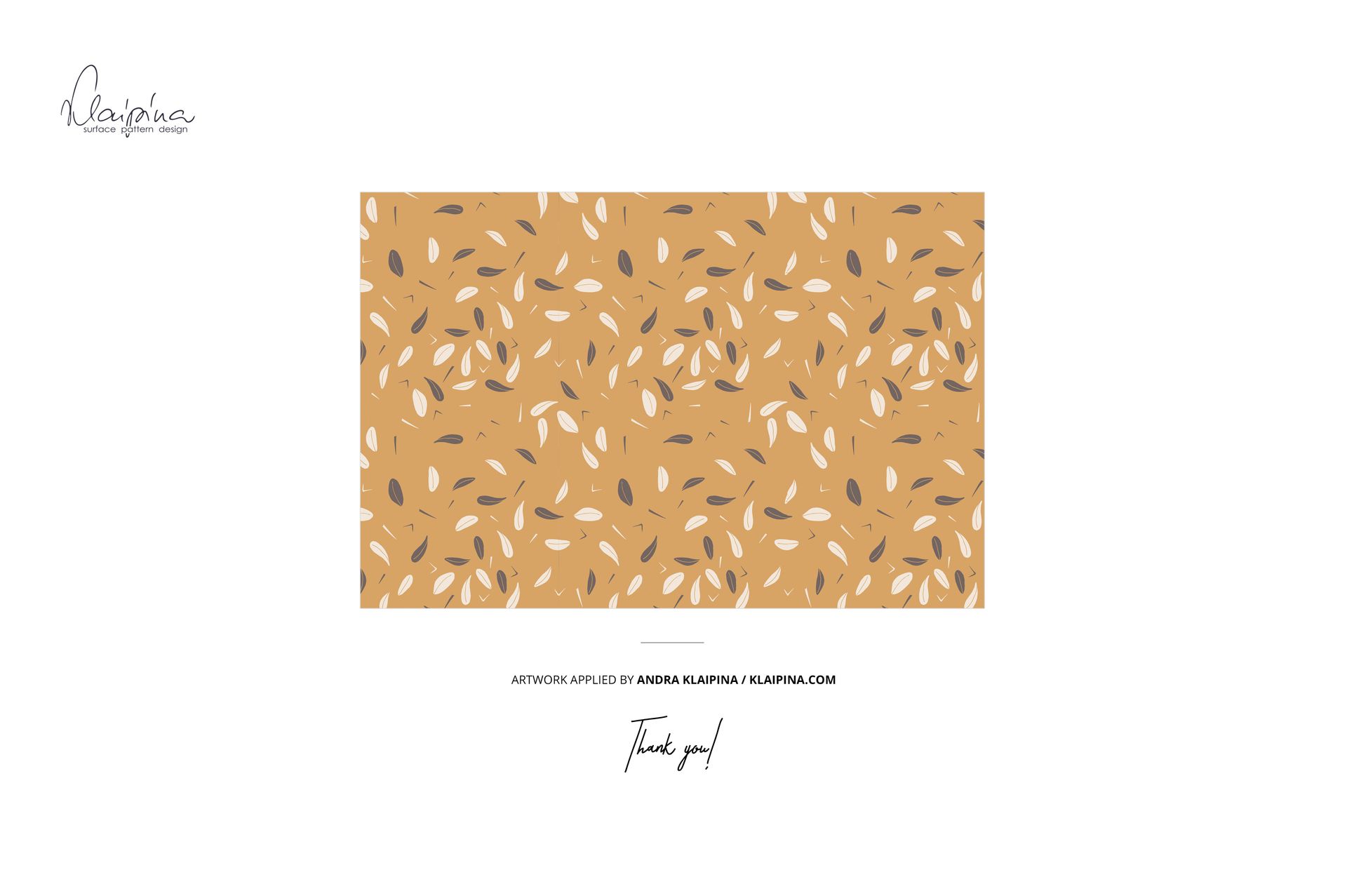 Rolled cotton fabric mockup featuring a scattered leaf design in earthy colors, displayed on a white background.