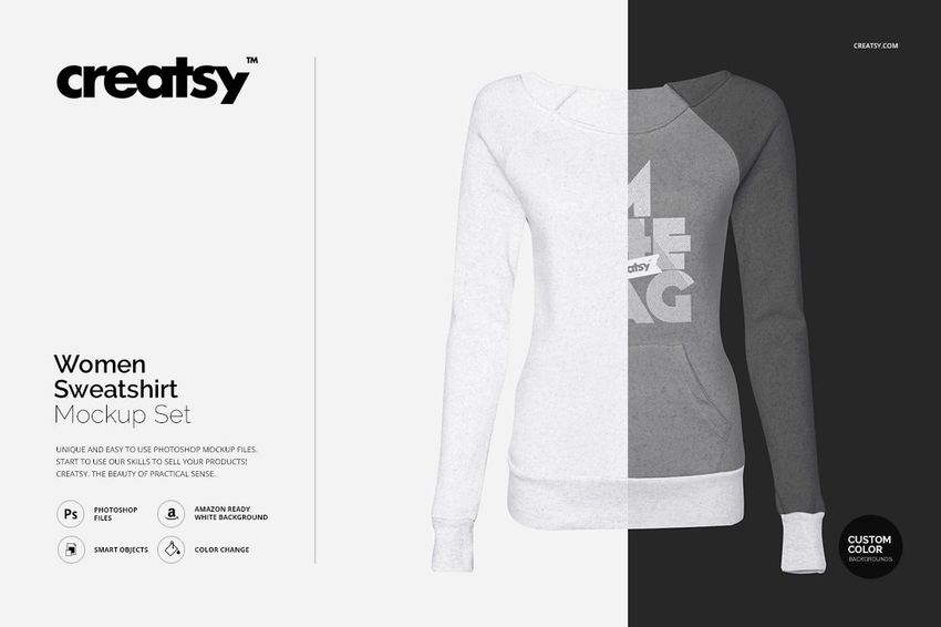 Women Sweatshirt Mockup Set - mockup screenshot 1