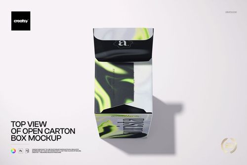 Top View of Open Carton Box Mockup - mockup preview 1