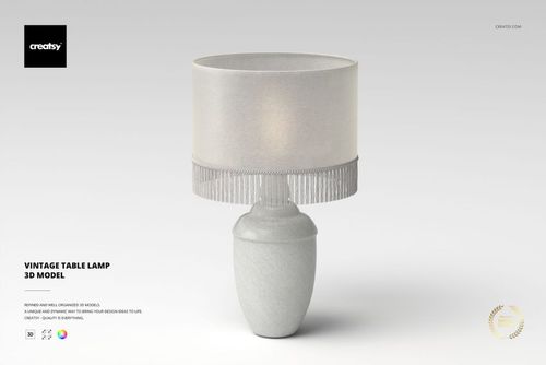 Vintage Table Lamp 3D Model - mockup preview 1
