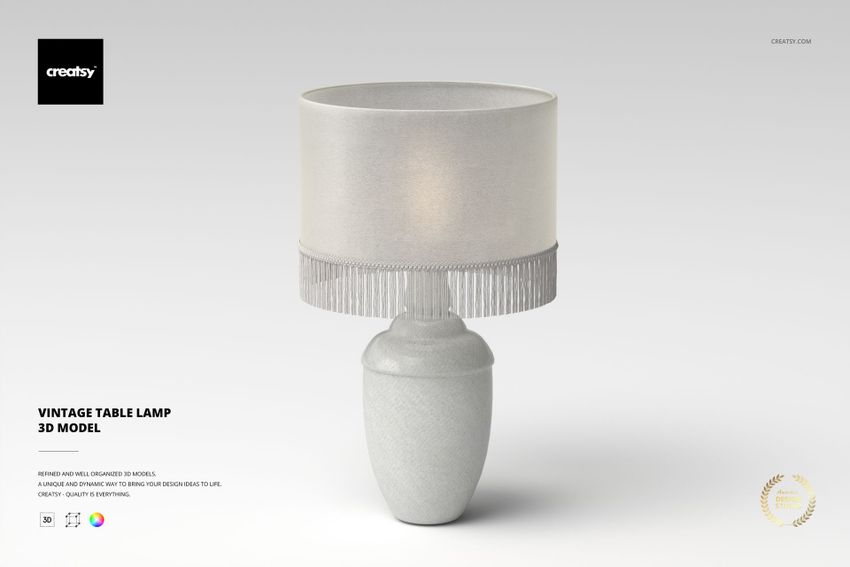 Vintage Table Lamp 3D Model - mockup screenshot 1