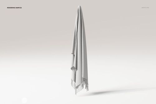 Wall-hanging fringe blanket in solid white, displayed from the front against a plain light background.