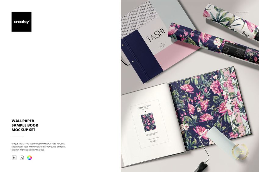 Wallpaper Sample Book Mockup Set - mockup screenshot 1