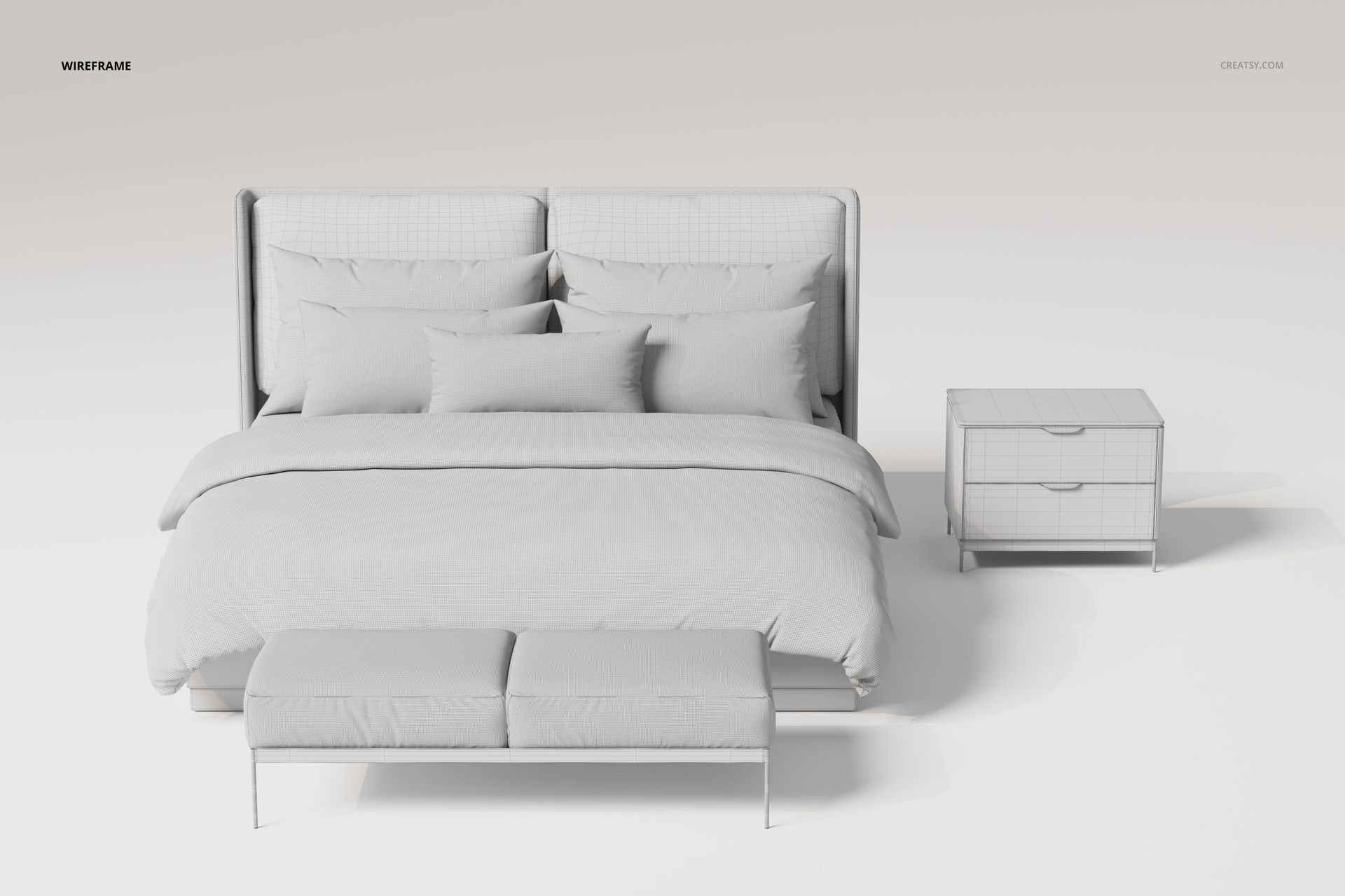 Modern Bedroom Scene 3D Model - mockup screenshot 5