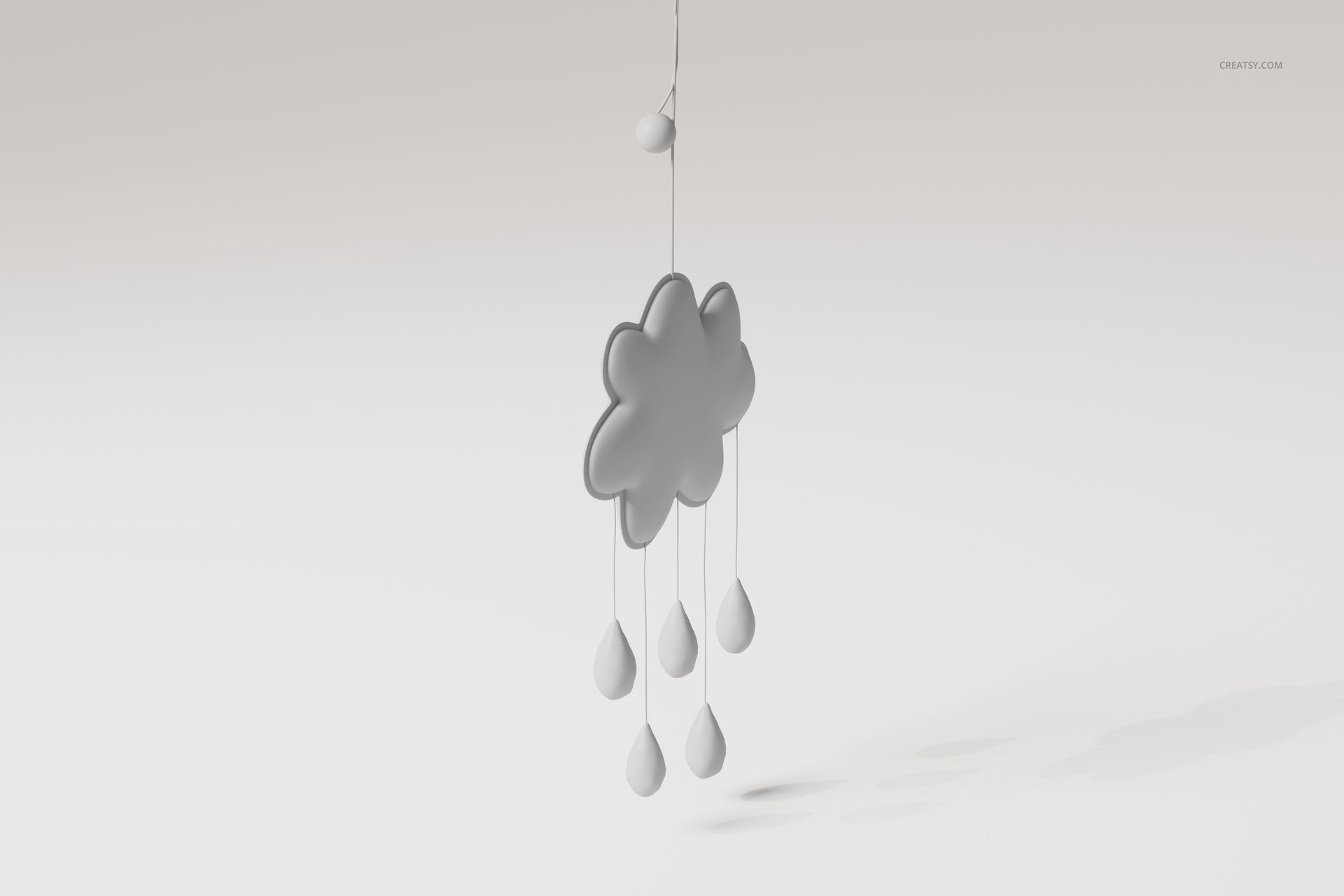 Raining Cloud Baby Mobile 3D Model - mockup screenshot 4
