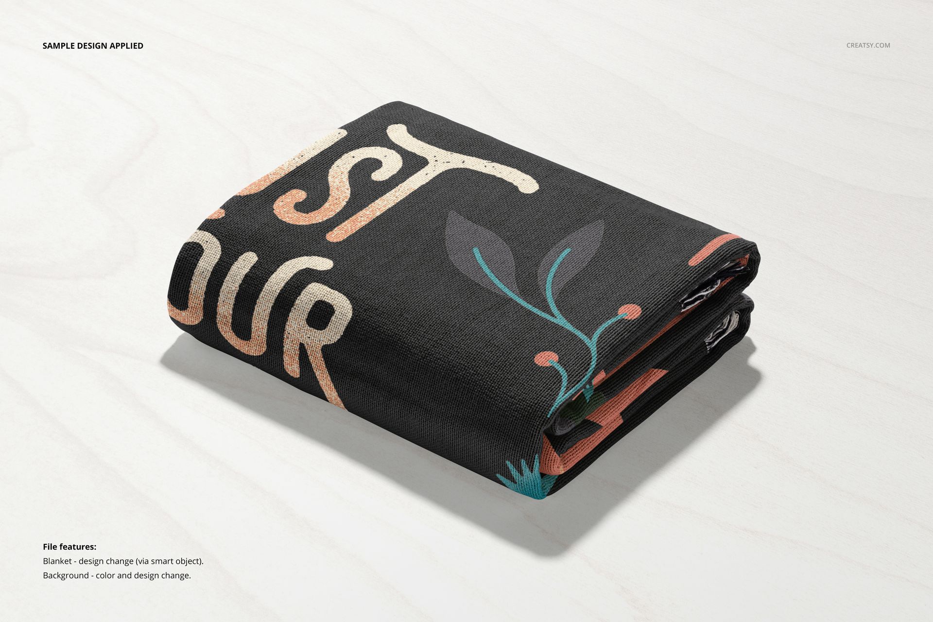 Jacquard Fringed Woven Throw Blanket Mockup Set v.6 - mockup screenshot 5