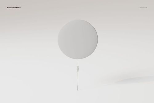 Minimalist round wall lamp in light gray color, shown from a front view against a plain white background.