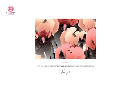 Close-up view of twisted silk fabric featuring a floral pattern in shades of pink, peach, and cream on a PSD mockup.