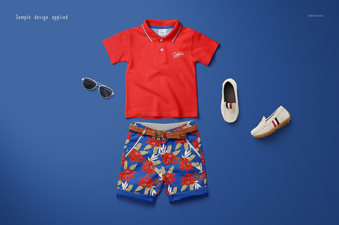 Kids Polo Set Mockup Set (22/LFv.1) - mockup screenshot 3