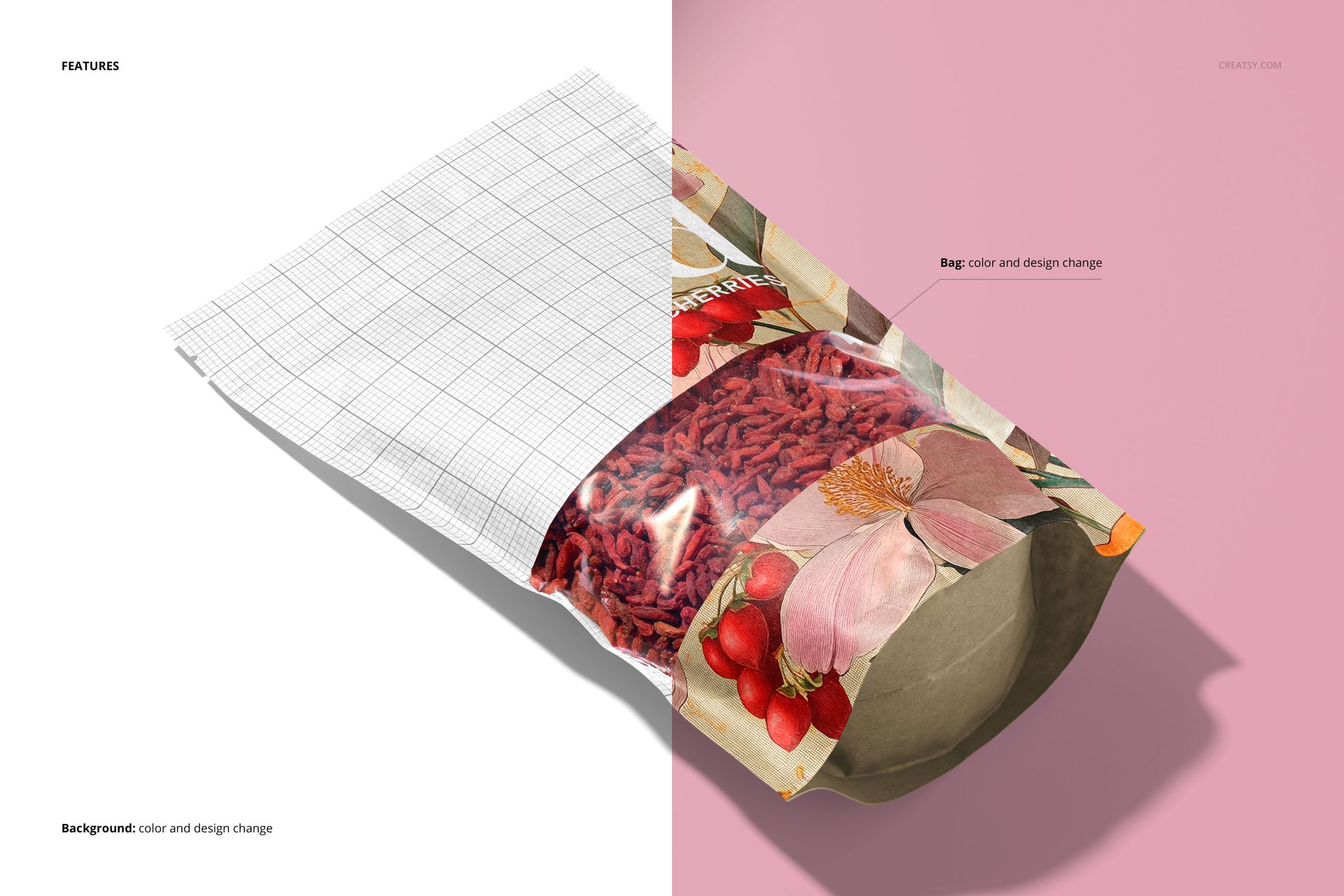 Dried Goji Berries Paper Pouch Mockup Set - mockup screenshot 3