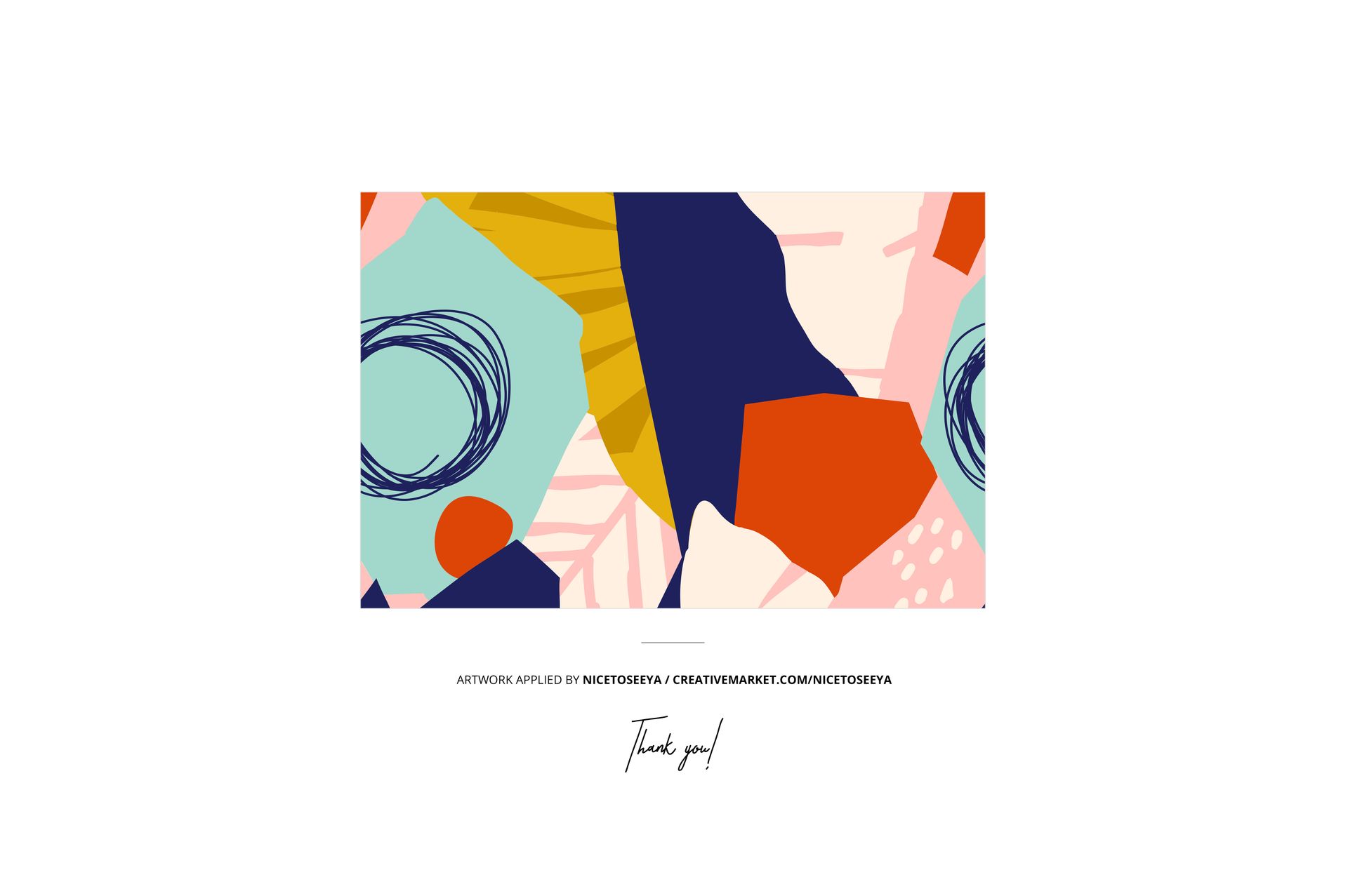 Decorative pillow mockup featuring a rectangular pillow with vibrant abstract patterns in blue, red, yellow, and teal on a white background.