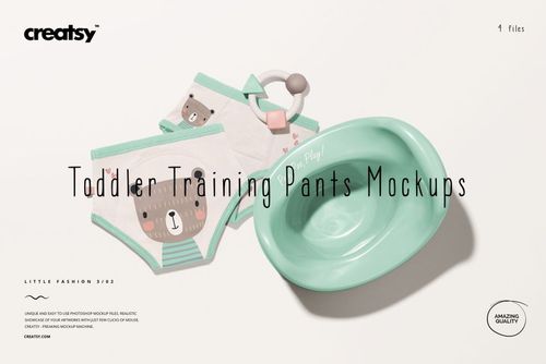 Toddler Training Pants Mockup Set - mockup preview 1