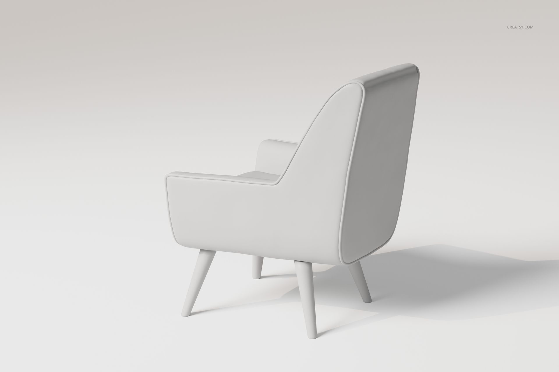 Corner Chair with Wooden Legs 3D Model - mockup screenshot 4