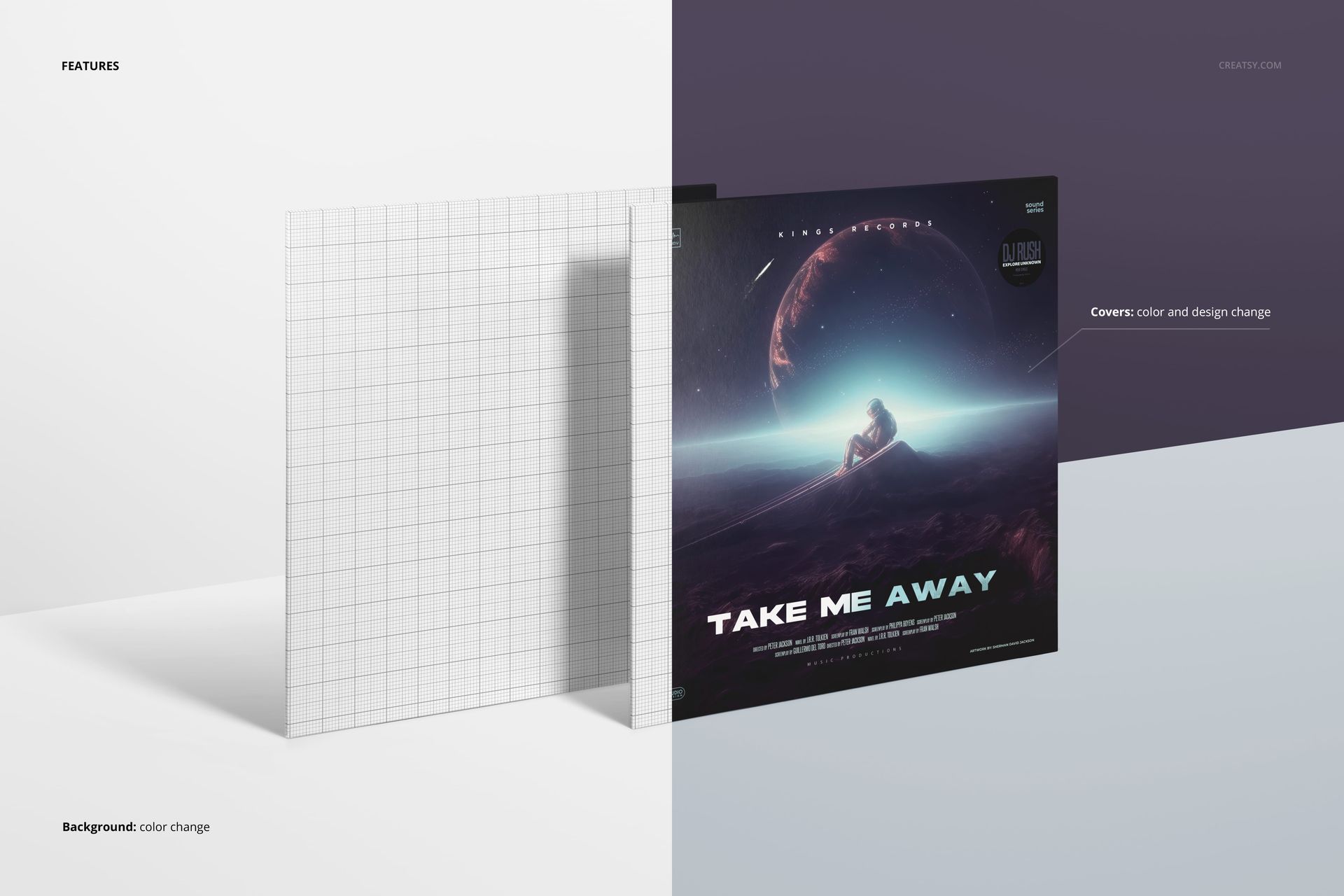 Standing Vinyl Record Covers Mockup - mockup screenshot 2