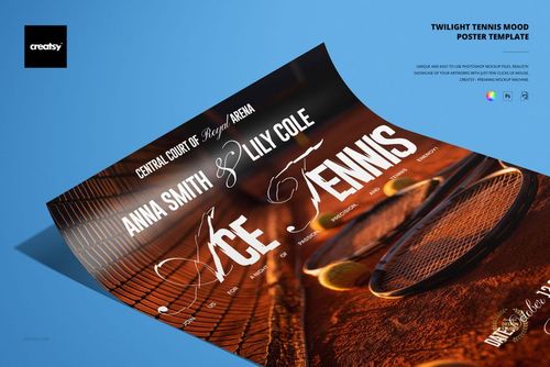 Twilight Tennis Mood Poster Template - mockup preview 1