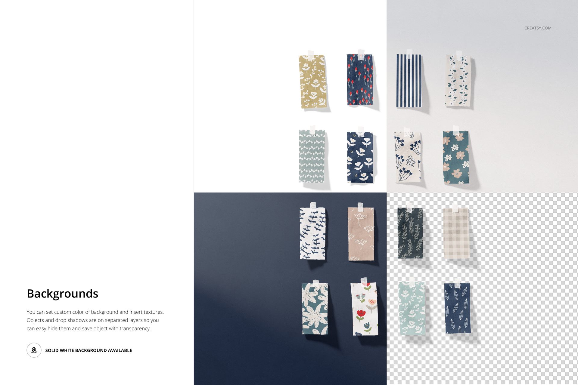 Fabric Pieces Mockup Set (65FFv.6) - mockup screenshot 5