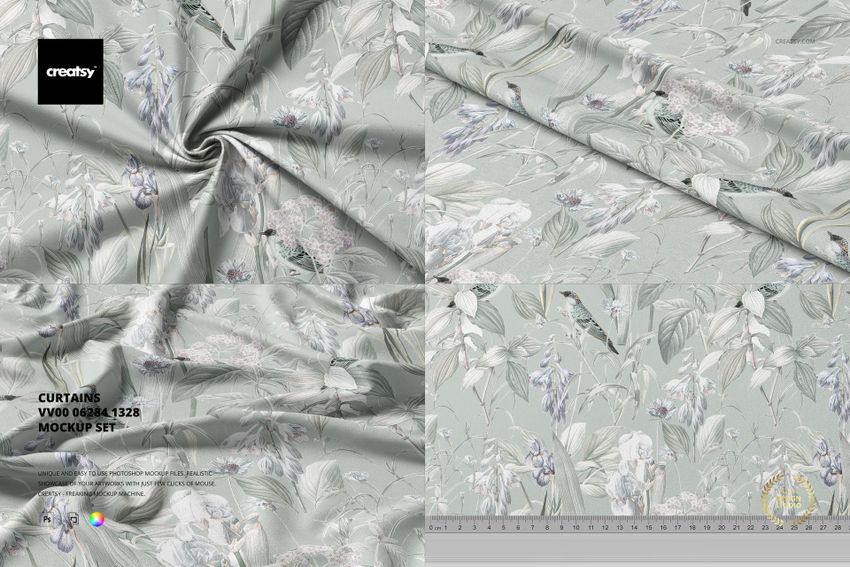 Curtains Fabric VV00 Mockup Set - mockup screenshot 1